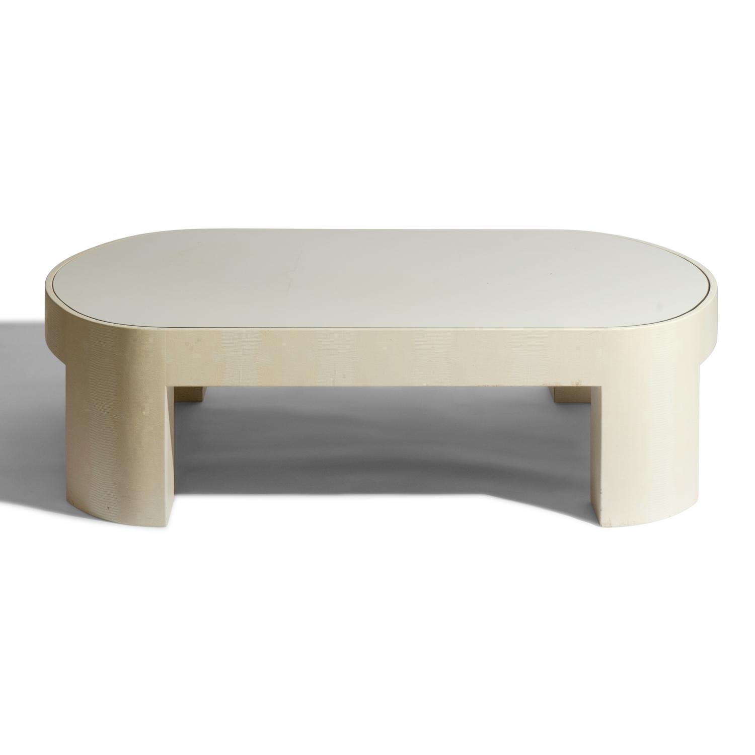 Banker Embossed Leather Coffee Table