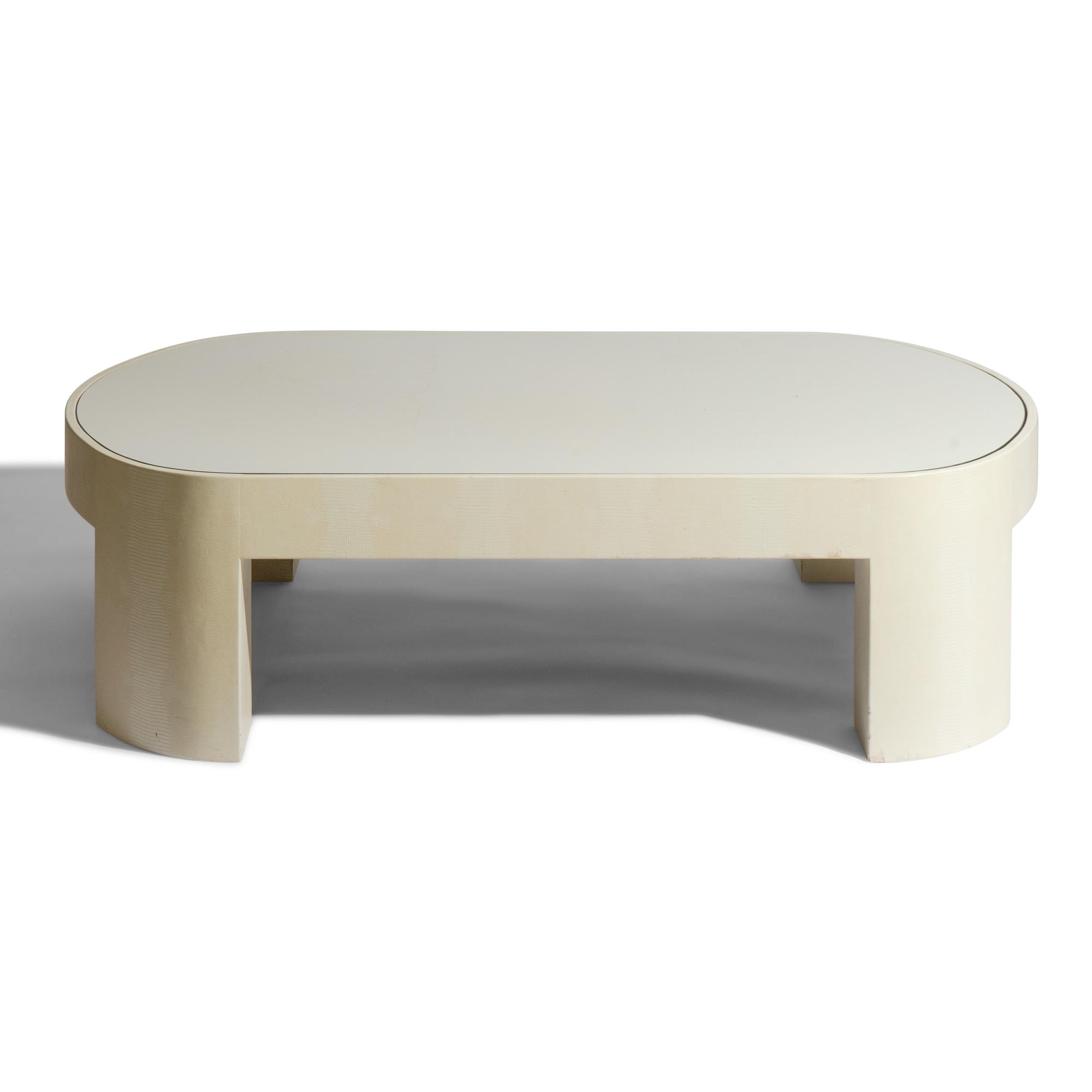 Banker Embossed Leather Coffee Table