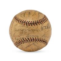 A 1928 Boston Braves Team Signed Autograph Baseball Featuring George Sisler and Rogers Hornsby (Beckett Authentication Services Letter of Authenticity)
