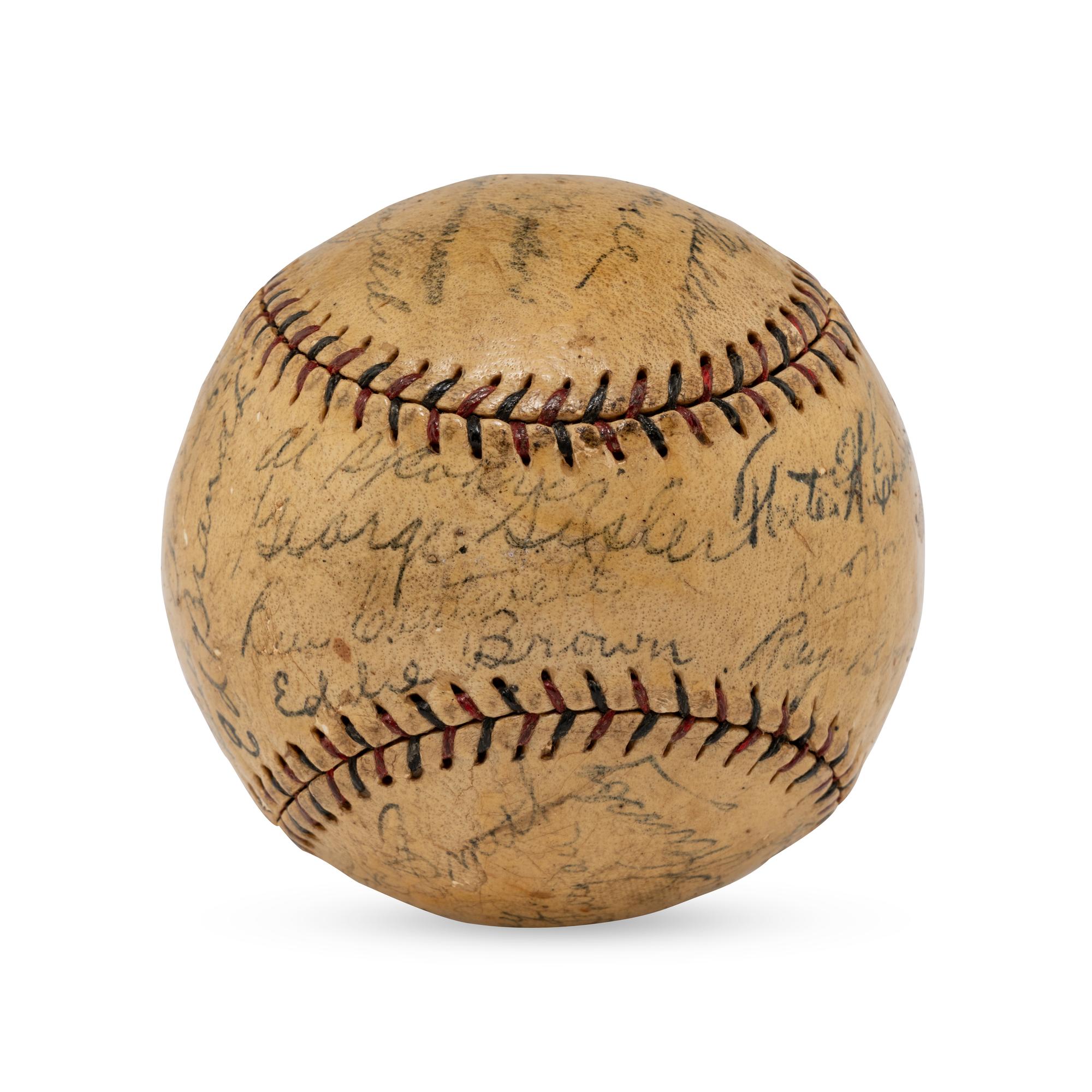 A 1928 Boston Braves Team Signed Autograph Baseball Featuring George Sisler and Rogers Hornsby (Beckett Authentication Services Letter of Authenticity)