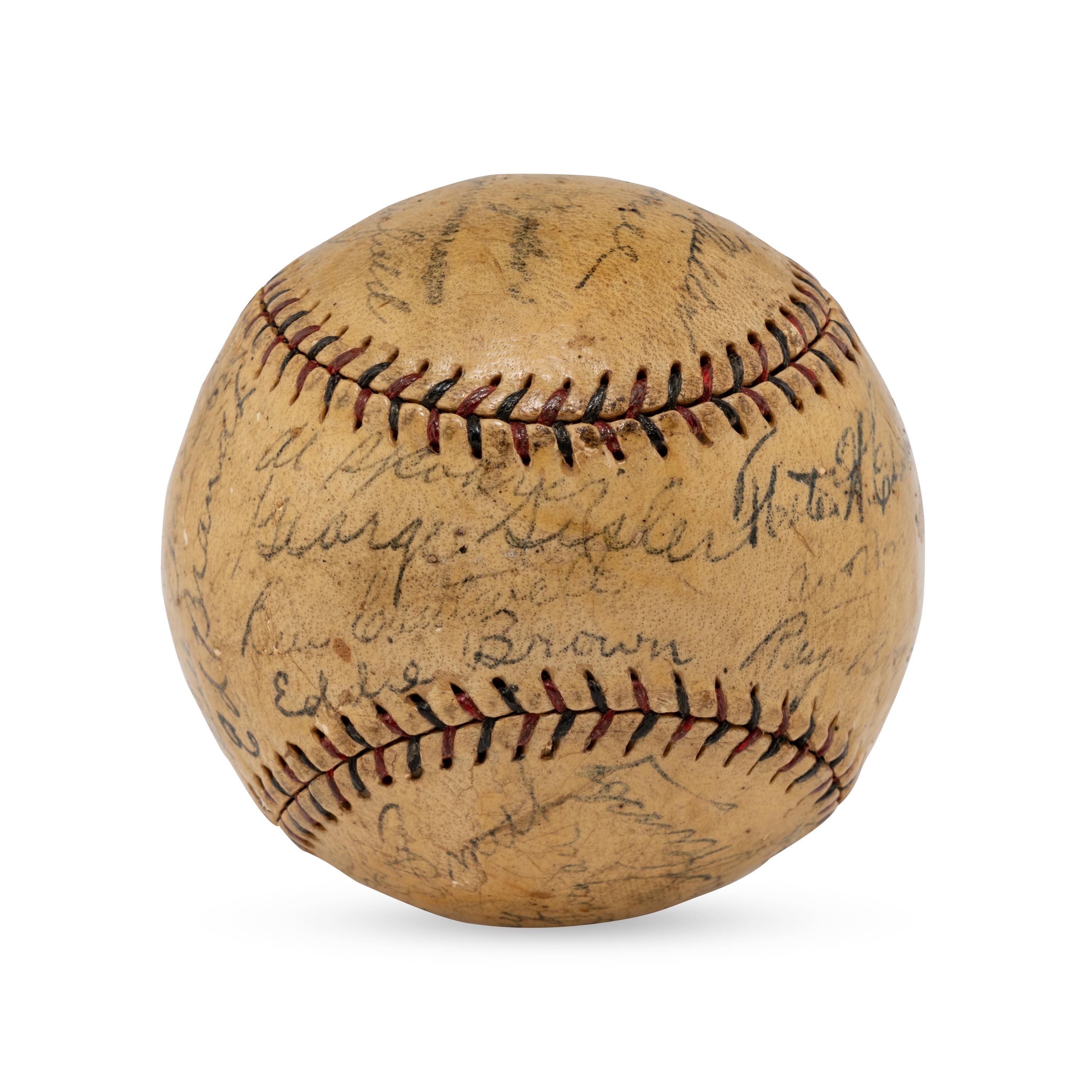 A 1928 Boston Braves Team Signed Autograph Baseball Featuring George Sisler and Rogers Hornsby (Beckett Authentication Services Letter of Authenticity)