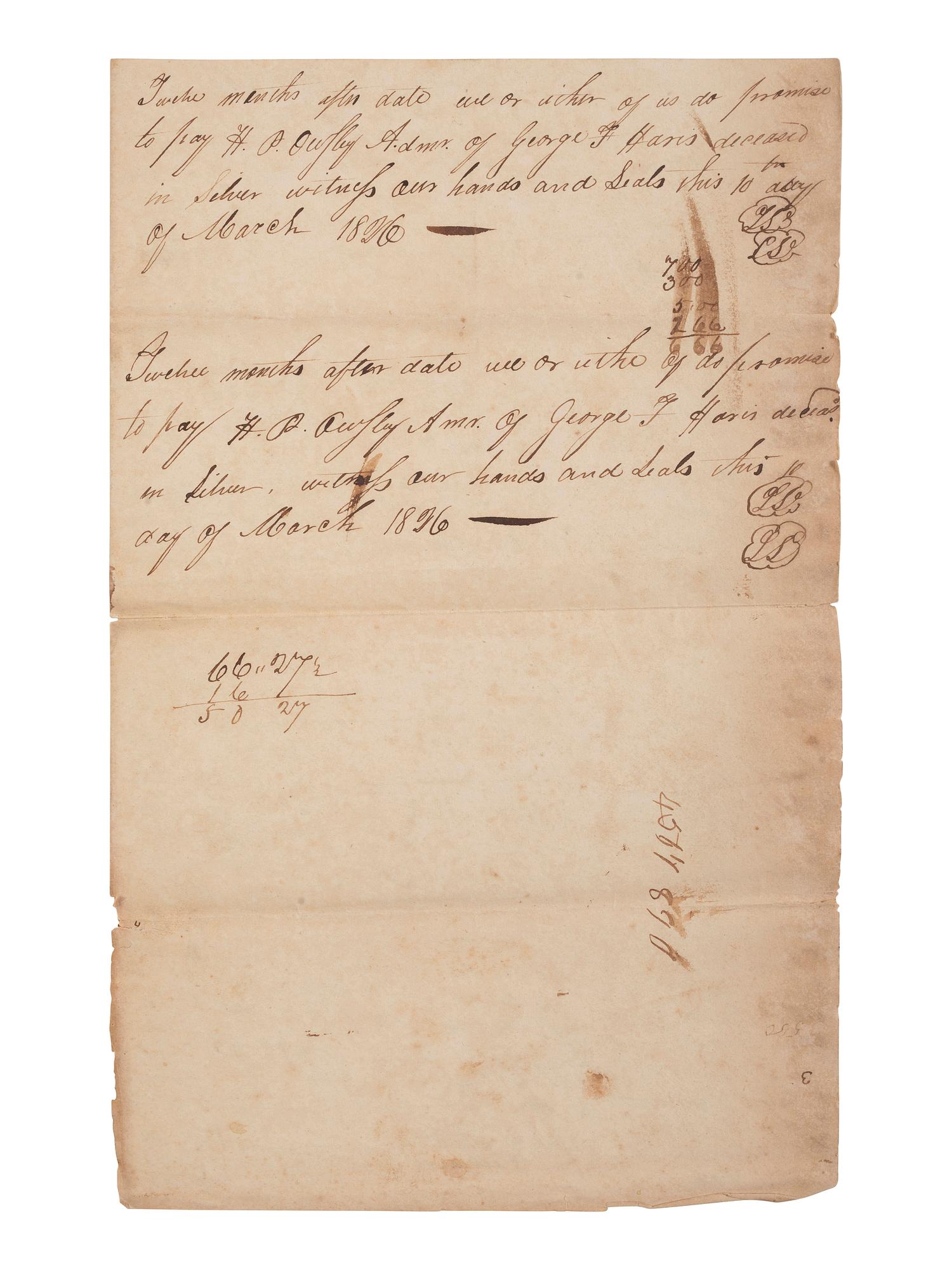 [ENSLAVEMENT & ABOLITION]. A group of 4 estate documents listing individual enslaved persons, most by name. [Lincoln County, KY], 1809-1830.