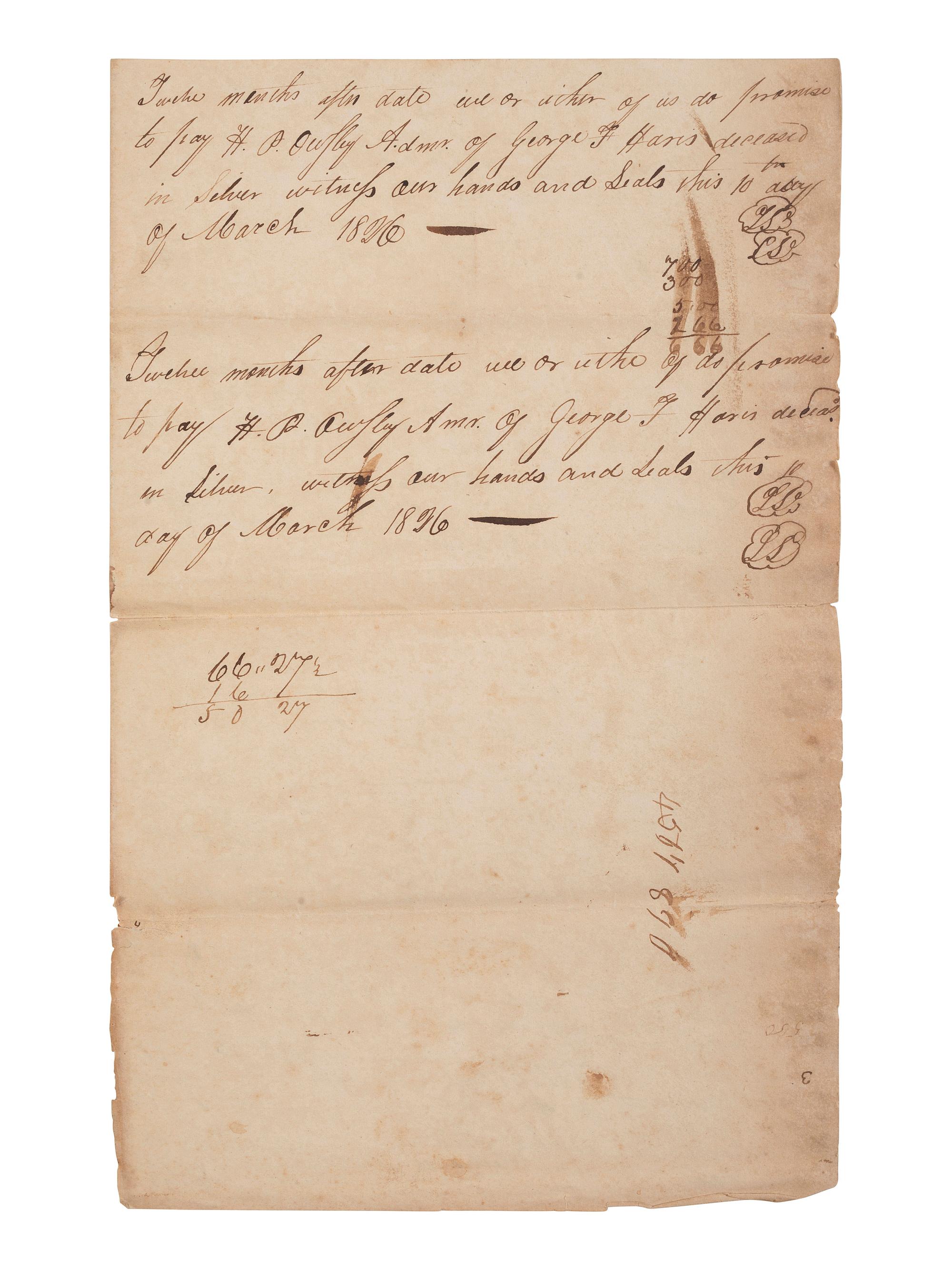[ENSLAVEMENT & ABOLITION]. A group of 4 estate documents listing individual enslaved persons, most by name. [Lincoln County, KY], 1809-1830.
