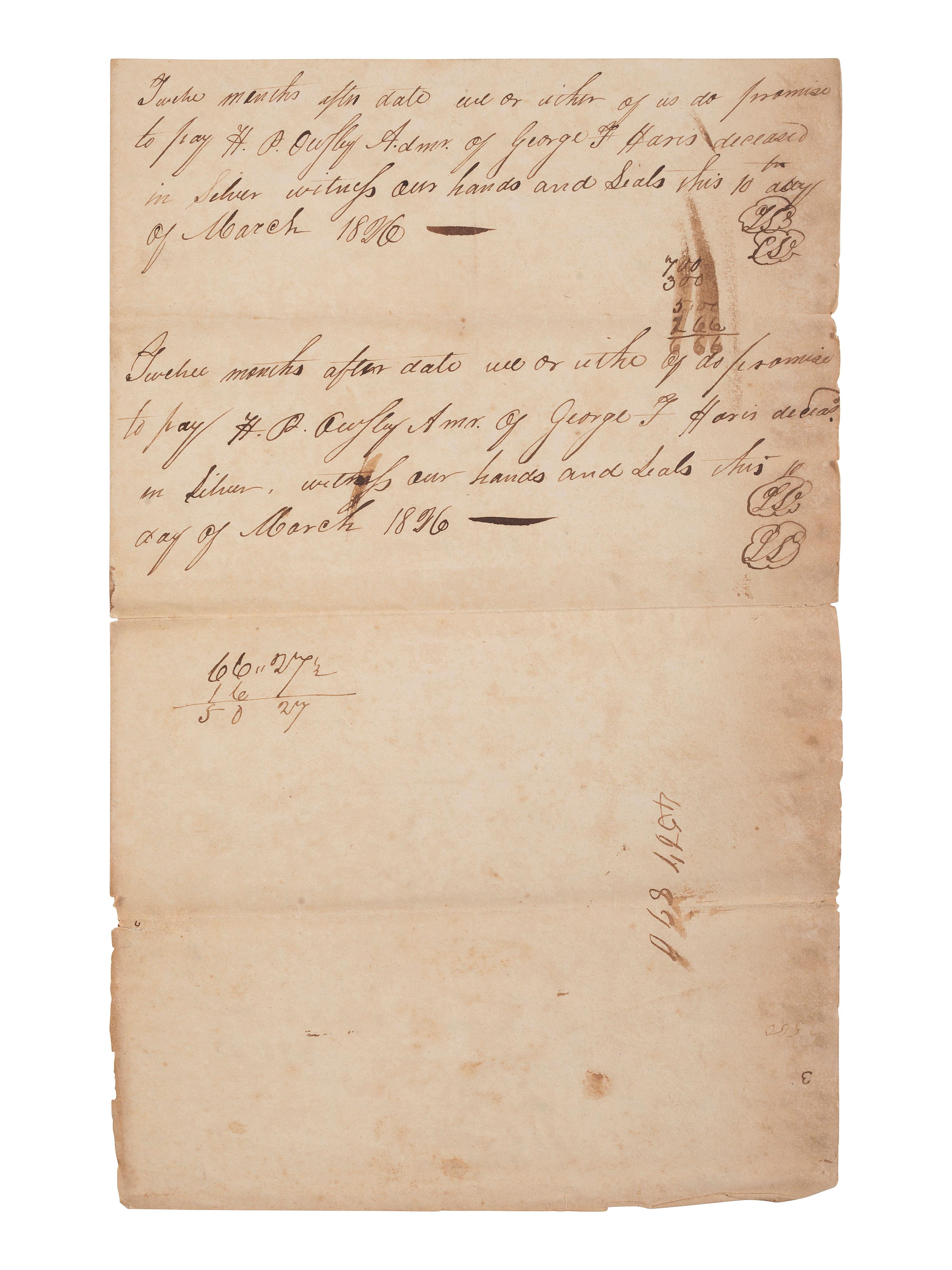 [ENSLAVEMENT & ABOLITION]. A group of 4 estate documents listing individual enslaved persons, most by name. [Lincoln County, KY], 1809-1830.