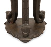 An Anglo-Indian Carved Ebonized Elephant Table