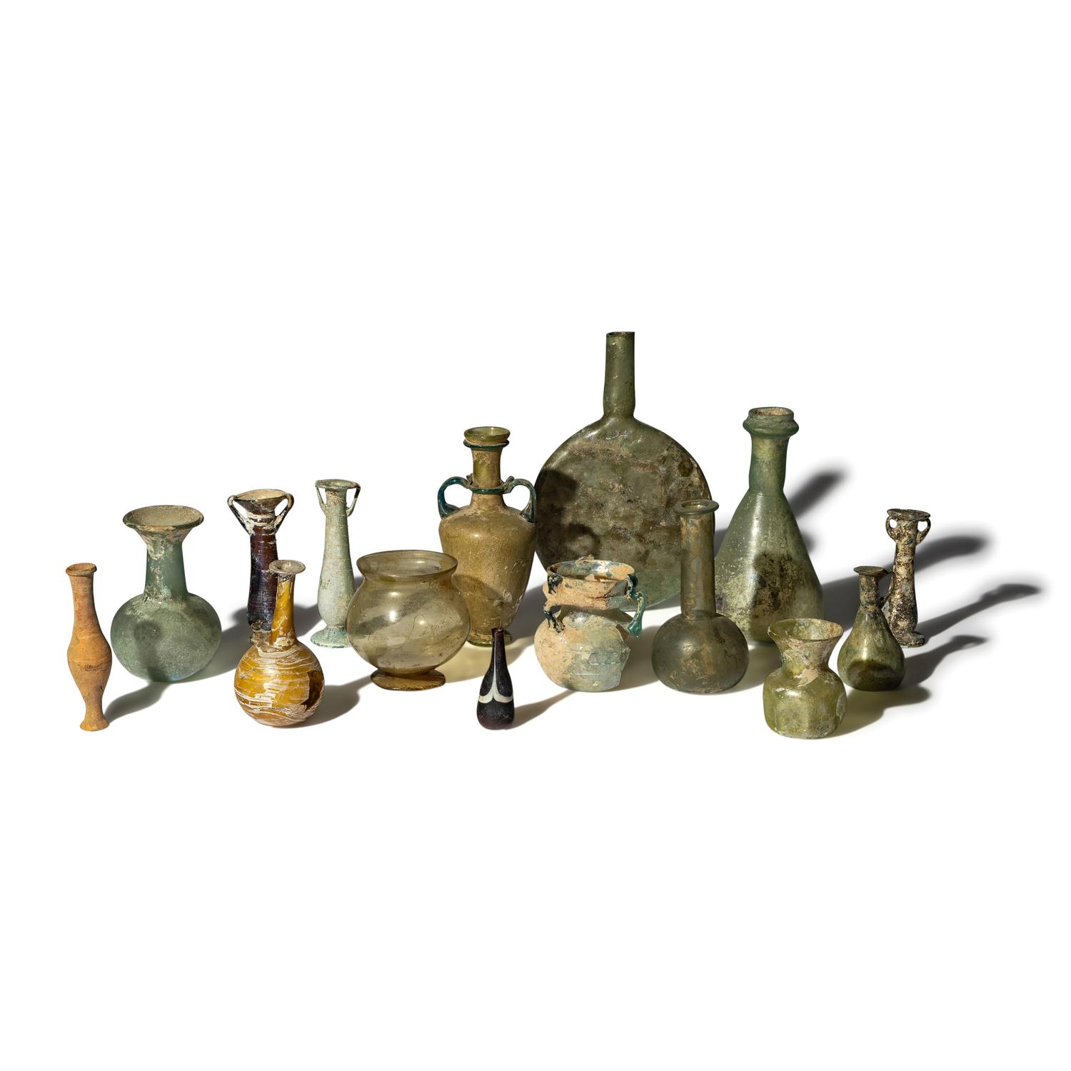 Fifteen Roman and Islamic Glass and Terracotta Vessels