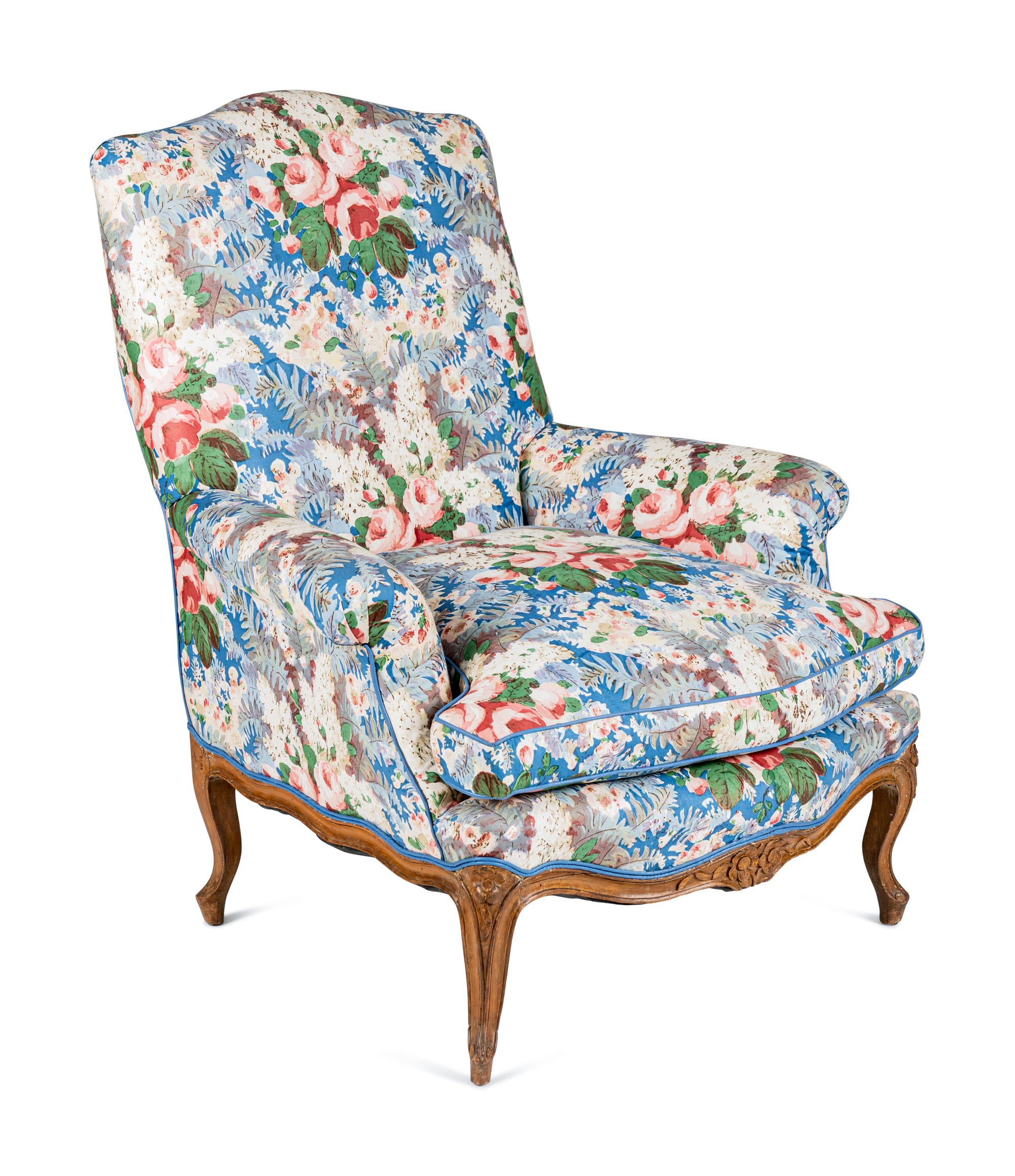 A Louis XV Style Beechwood Bergère