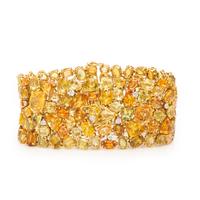 Yellow and Orange Sapphire, Diamond, and Yellow Gold Bracelet