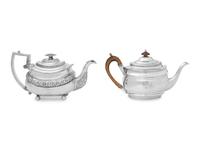 Two Georgian Silver Teapots