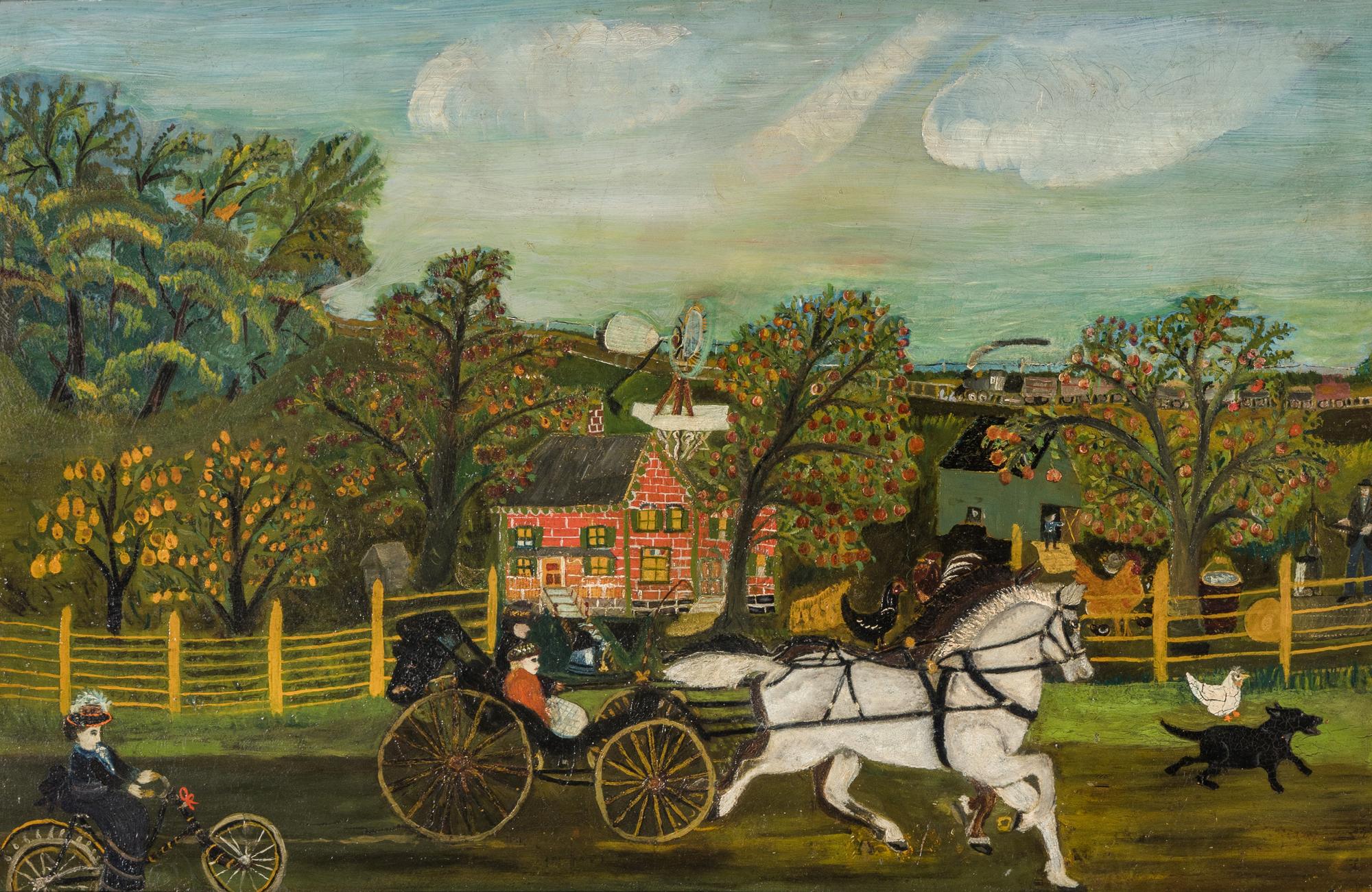 American School 19th Century, A Farm Landscape , Probably Washington County, Pennsylvania