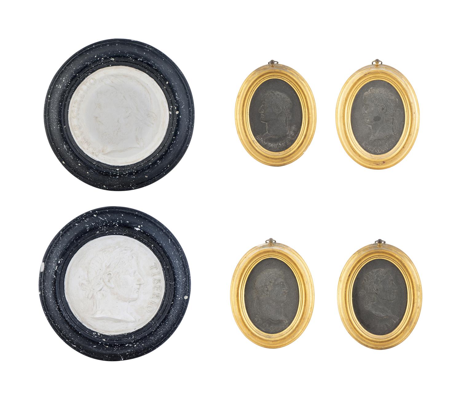 Two Sets of Portrait Relief Plaques of Roman Emperors — 20TH CENTURY