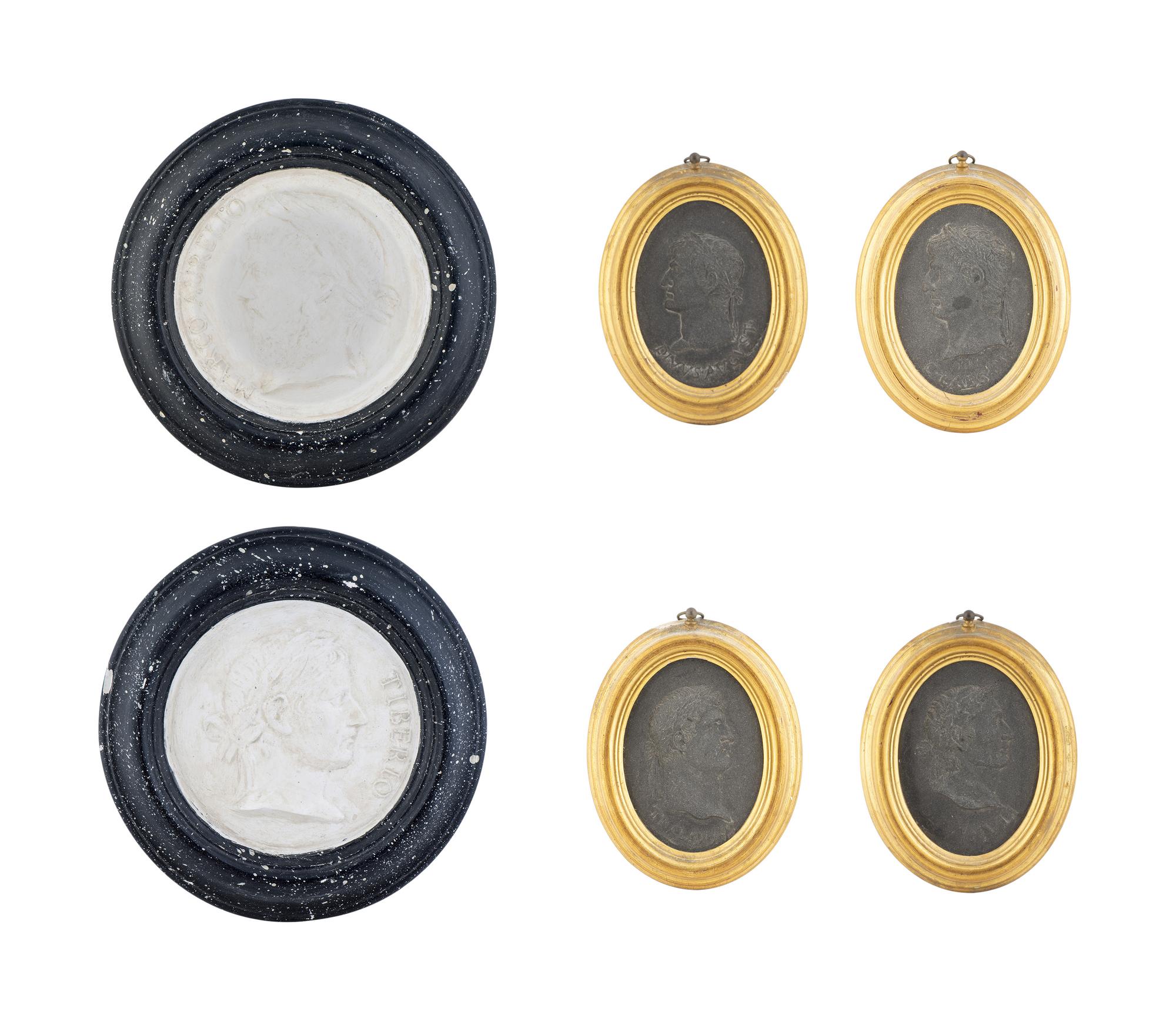 Two Sets of Portrait Relief Plaques of Roman Emperors — 20TH CENTURY