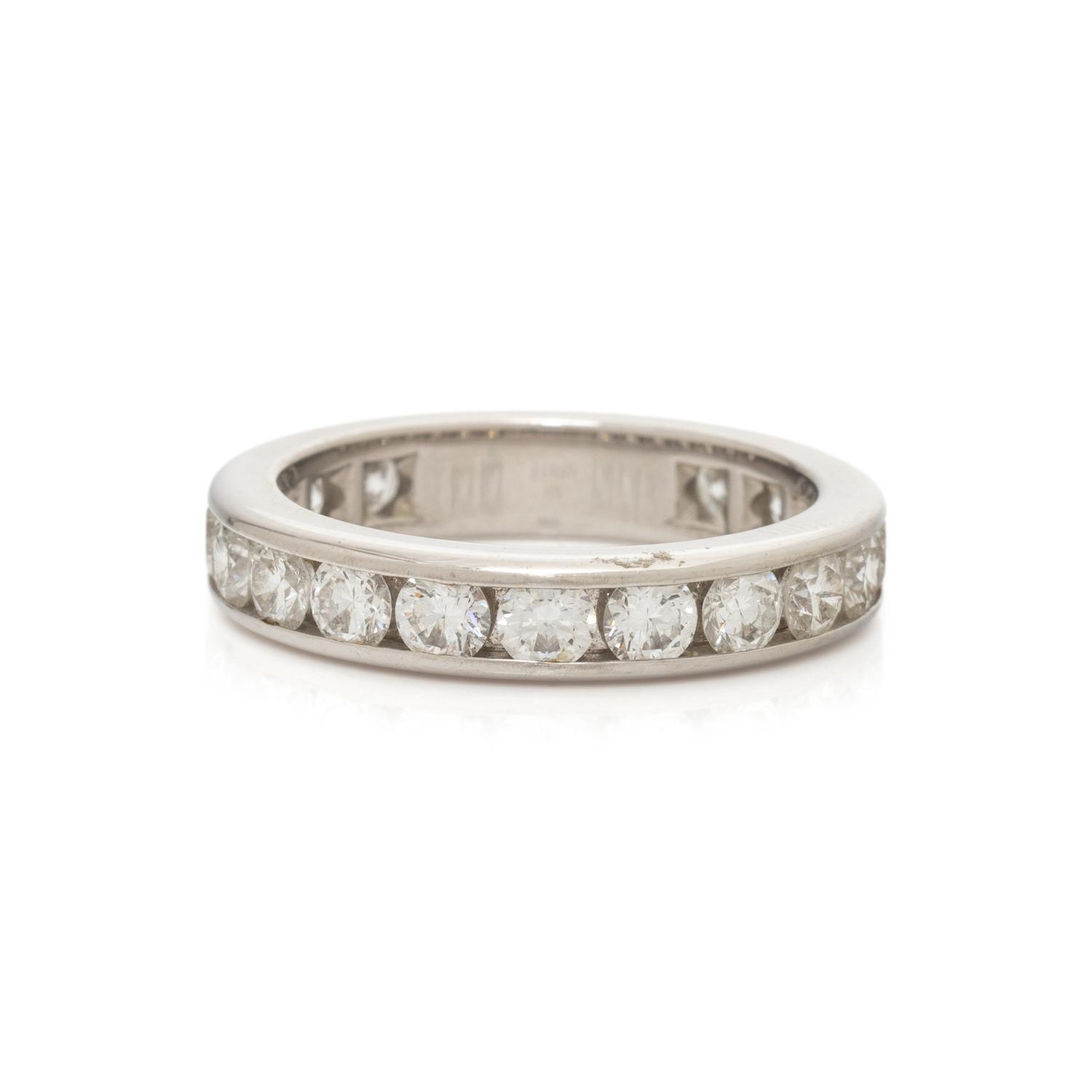 TIFFANY & CO., DIAMOND AND PLATINUM ETERNITY BAND RING