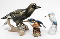 Three Continental Porcelain Ornithological Figures Height of tallest 8 1/2 inches. — VARIOUS MAKERS