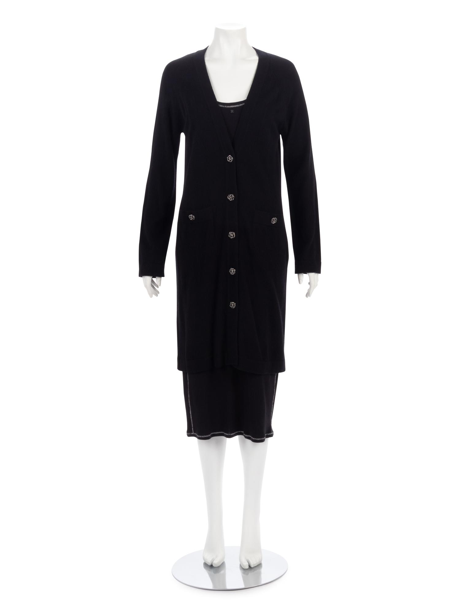 Two Chanel Knit Pieces: One Long Cardigan, One Dress, 2000s