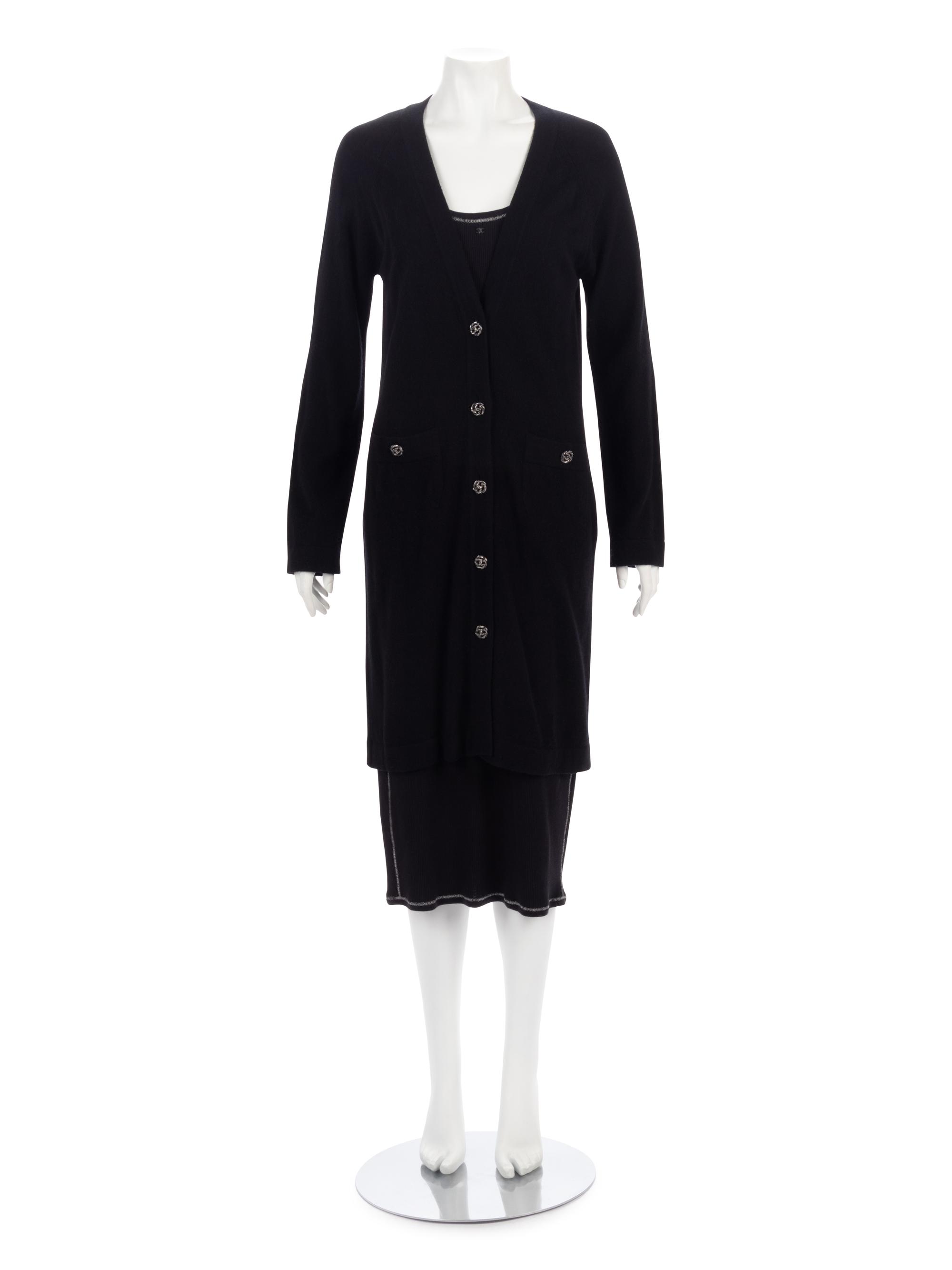 Two Chanel Knit Pieces: One Long Cardigan, One Dress, 2000s