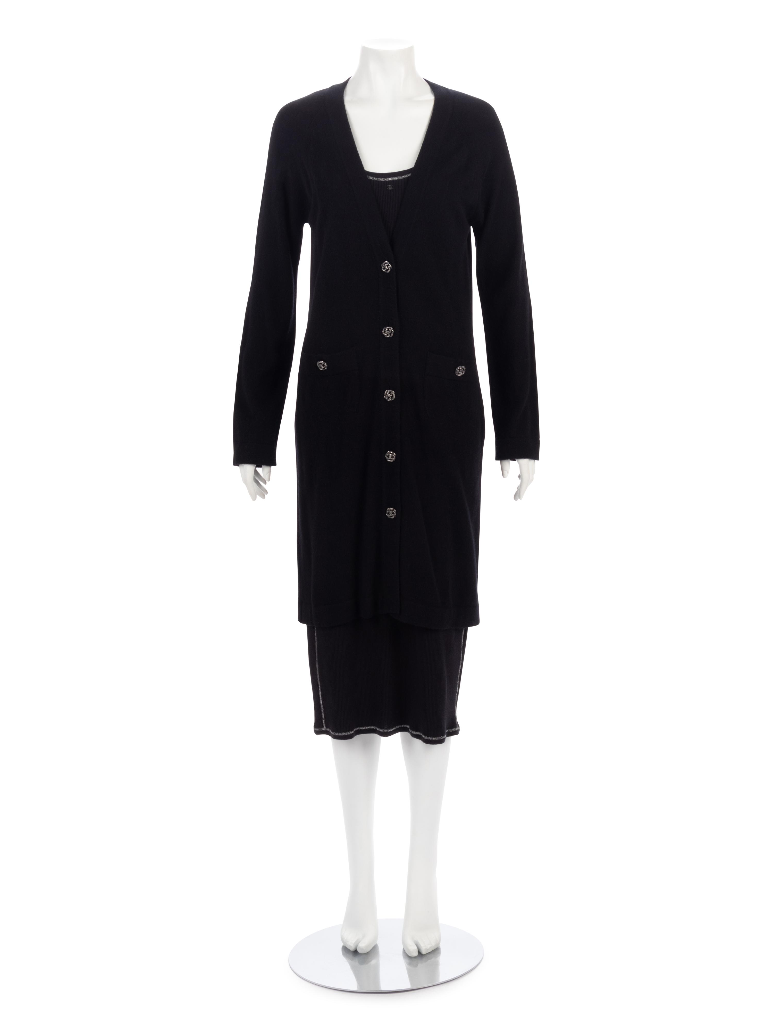 Two Chanel Knit Pieces: One Long Cardigan, One Dress, 2000s
