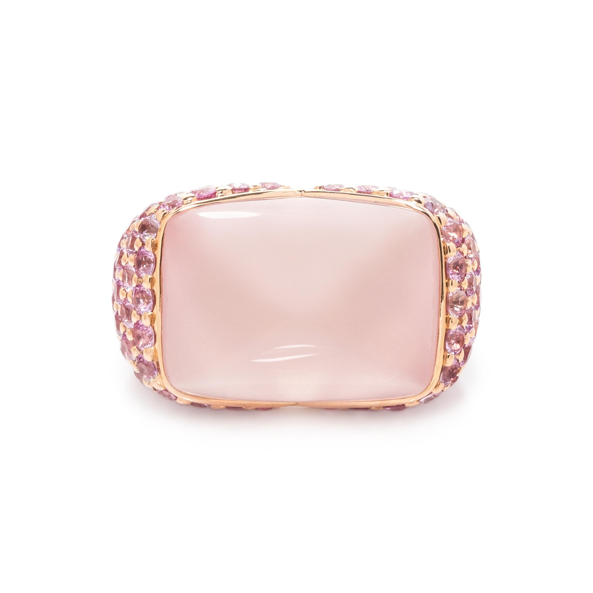 ROSE QUARTZ AND PINK SAPPHIRE RING