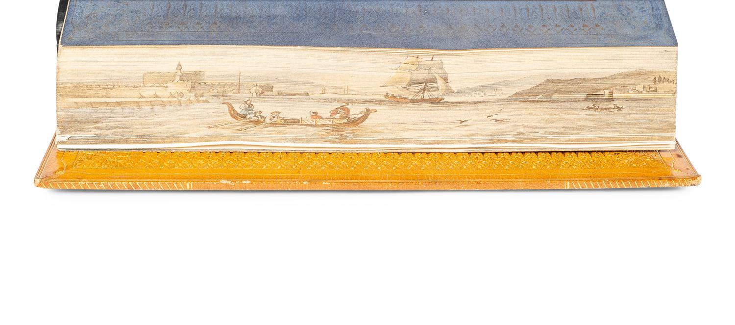 [FORE-EDGE PAINTING]. BYRON, George Gordon Noel, Lord (1788-1824). The Giaour: A Fragment of a Turkish Tale. -- The Bride of Abydos. -- The Corsair. -- Ode to Napoleon Buonaparte. London: John Murray, 1813, 1814, 1814, 1814.