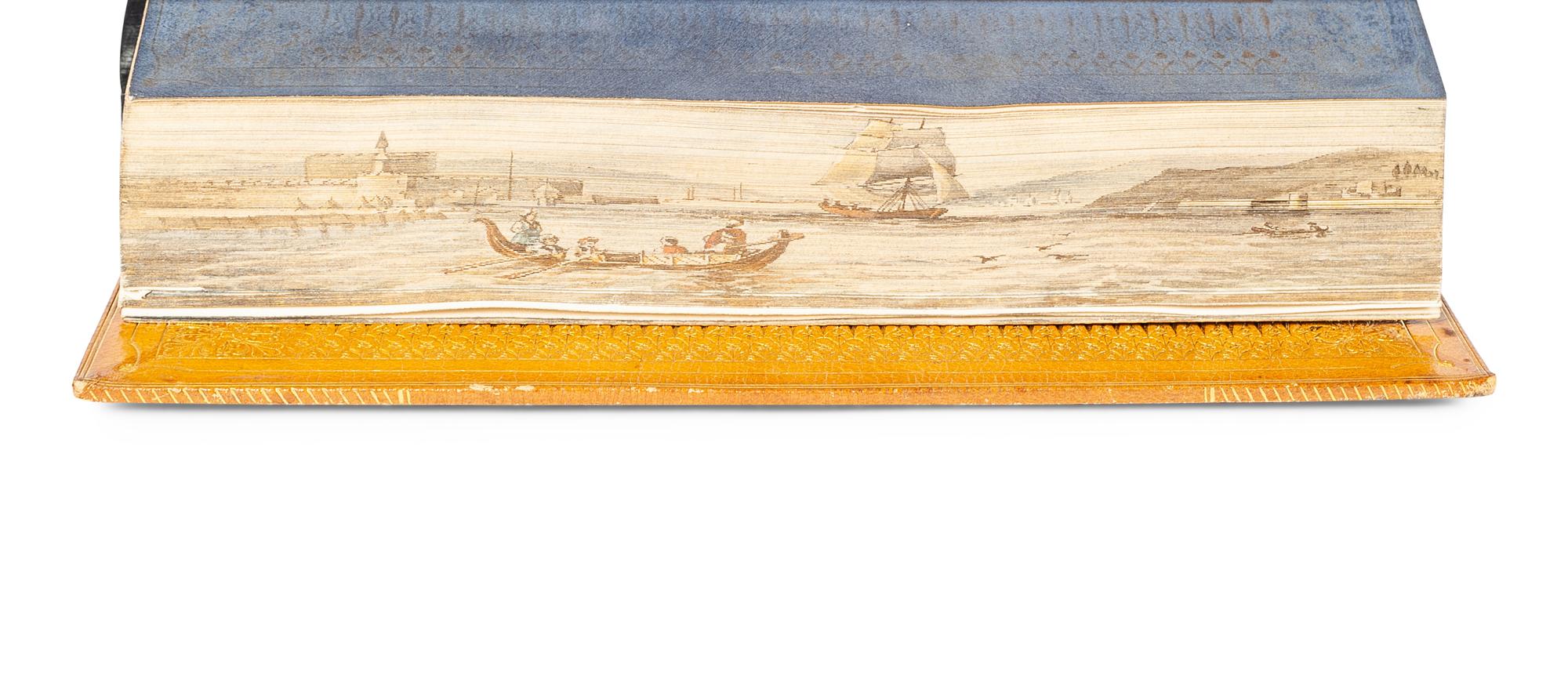 [FORE-EDGE PAINTING]. BYRON, George Gordon Noel, Lord (1788-1824). The Giaour: A Fragment of a Turkish Tale. -- The Bride of Abydos. -- The Corsair. -- Ode to Napoleon Buonaparte. London: John Murray, 1813, 1814, 1814, 1814.