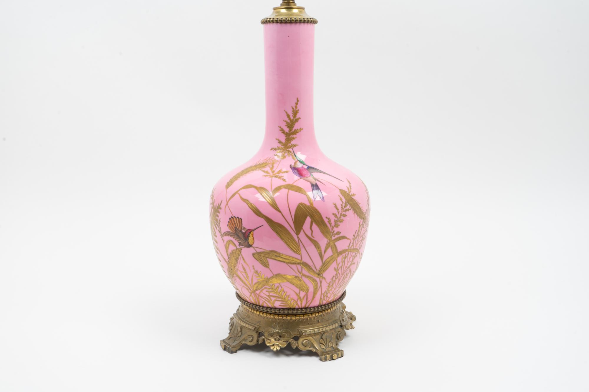 An English Porcelain Vase Mounted as a Lamp — LATE 19TH/EARLY 20TH CENTURY