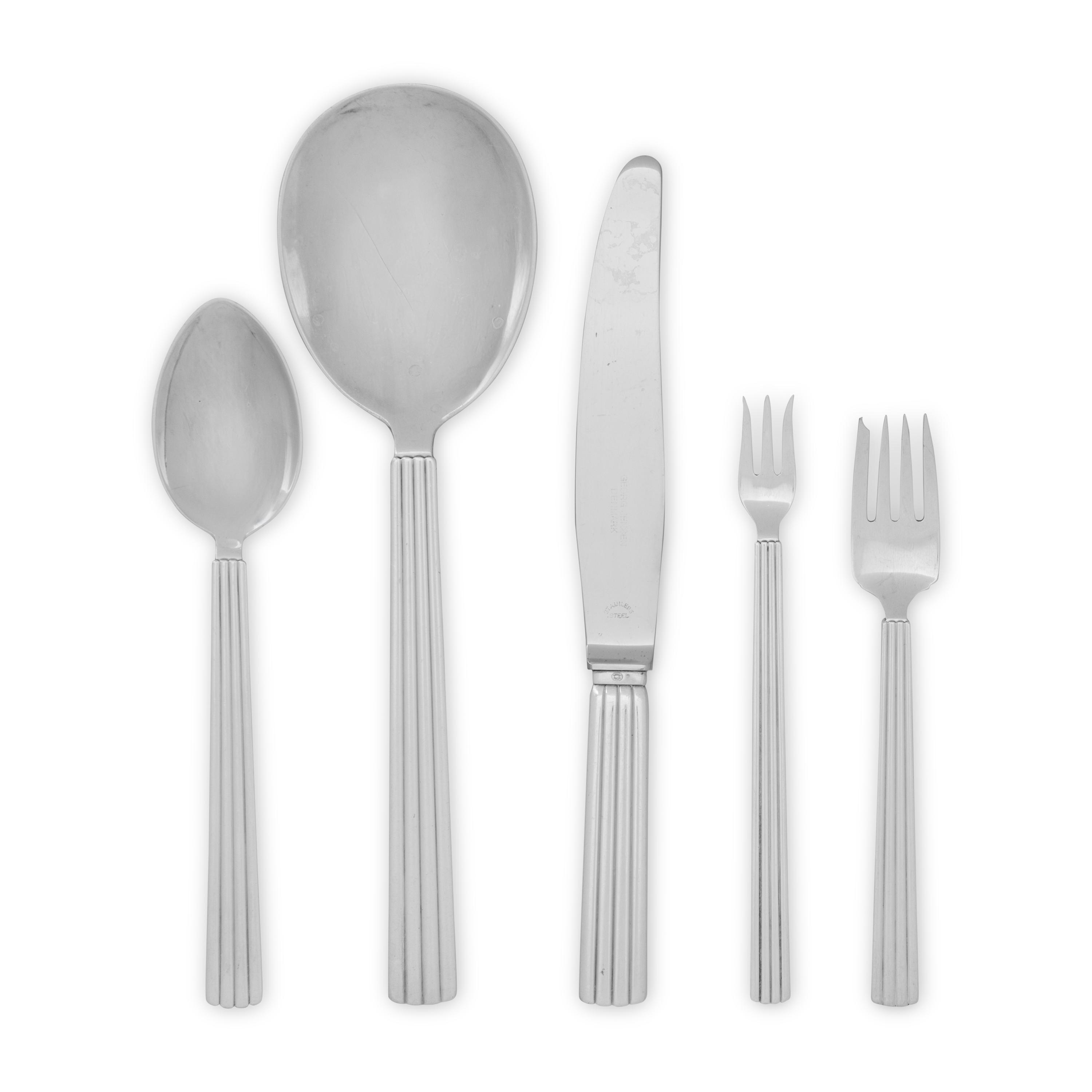 A Georg Jensen Bernadotte Silver Flatware Service