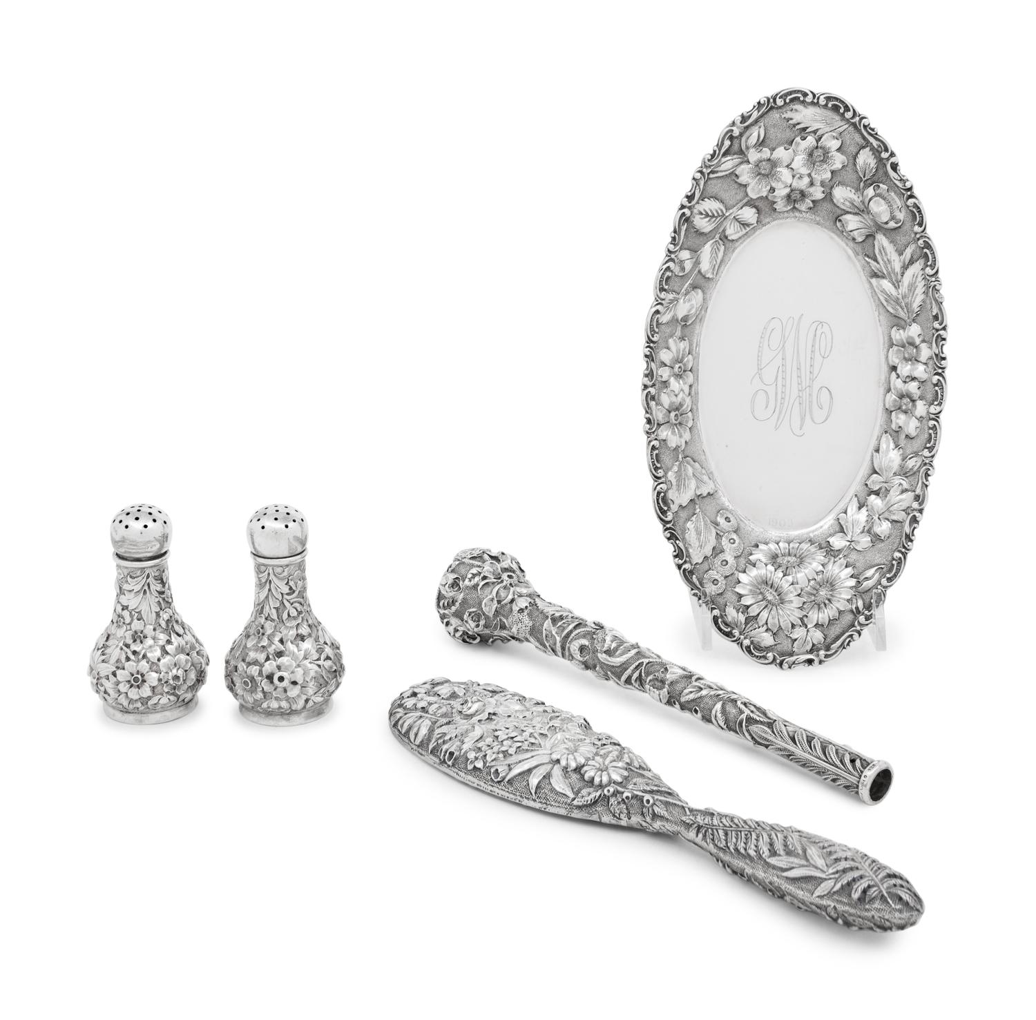 A Group of American Silver Repoussé Articles