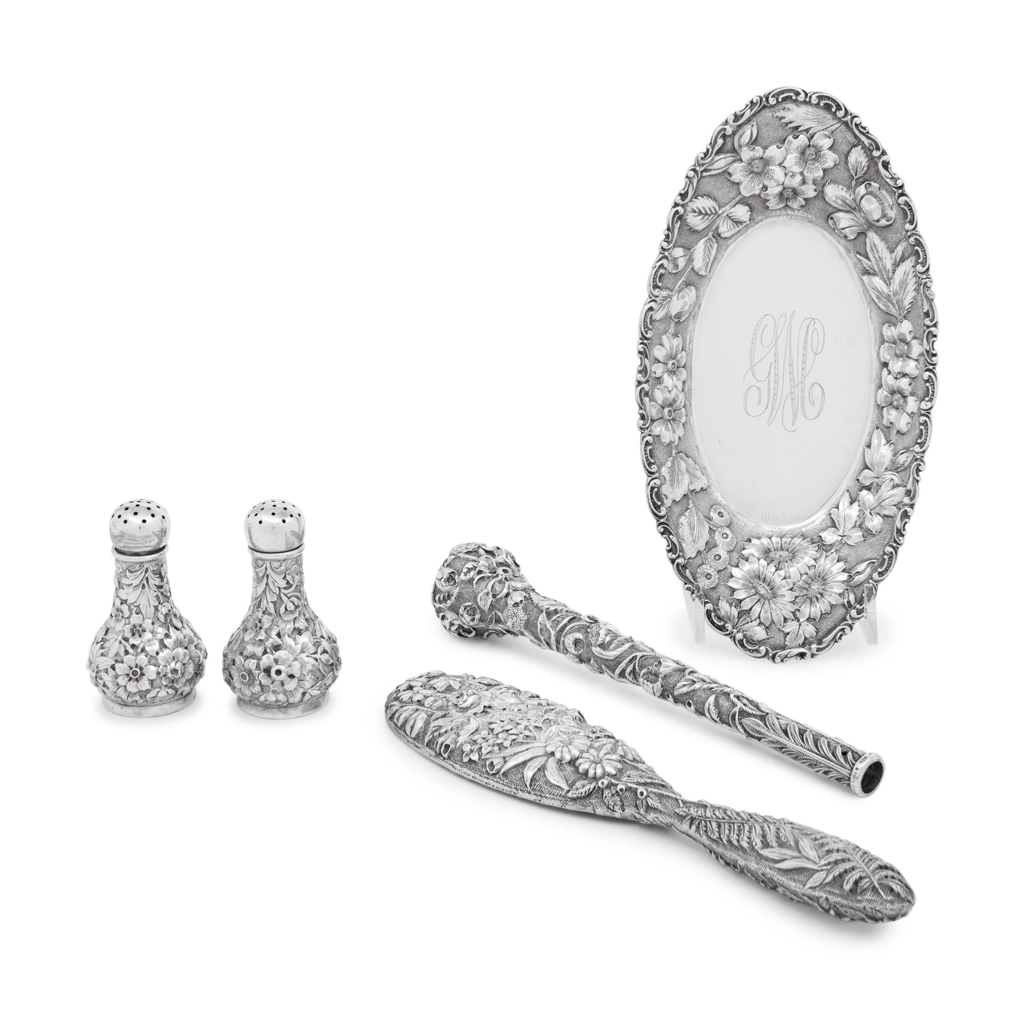 A Group of American Silver Repoussé Articles