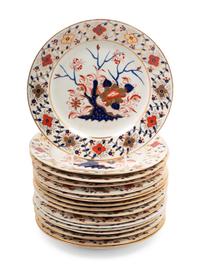 Seventeen Derby Porcelain Service Plates
