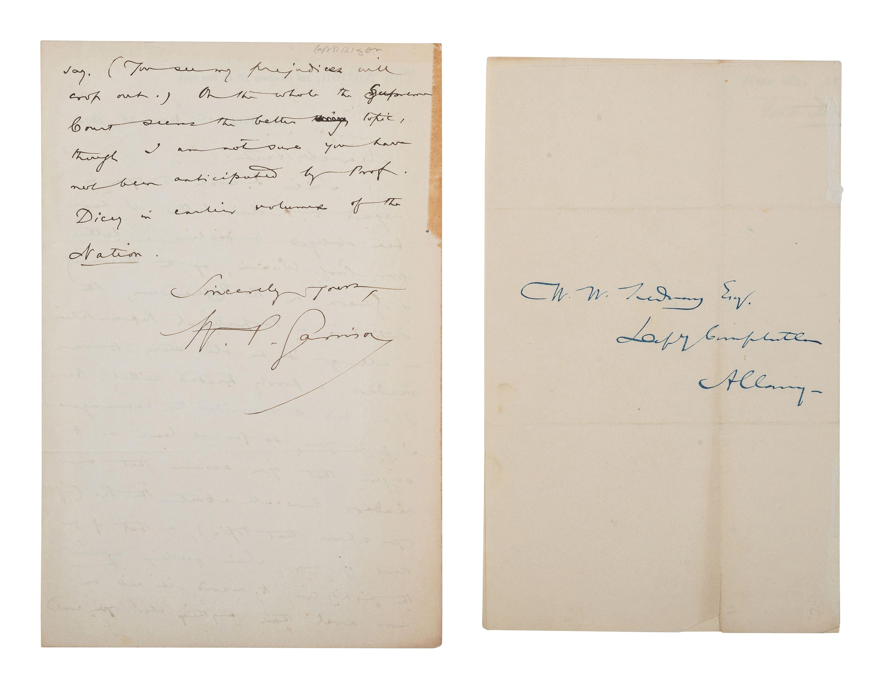 [ENSLAVEMENT & ABOLITION]. A group of 11 items related to abolitionists including William Lloyd GARRISON, Wendell PHILLIPS, Gerrit SMITH, and Henry Ward BEECHER.