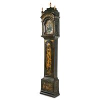 A George III Green and Gilt-Japanned Longcase Clock