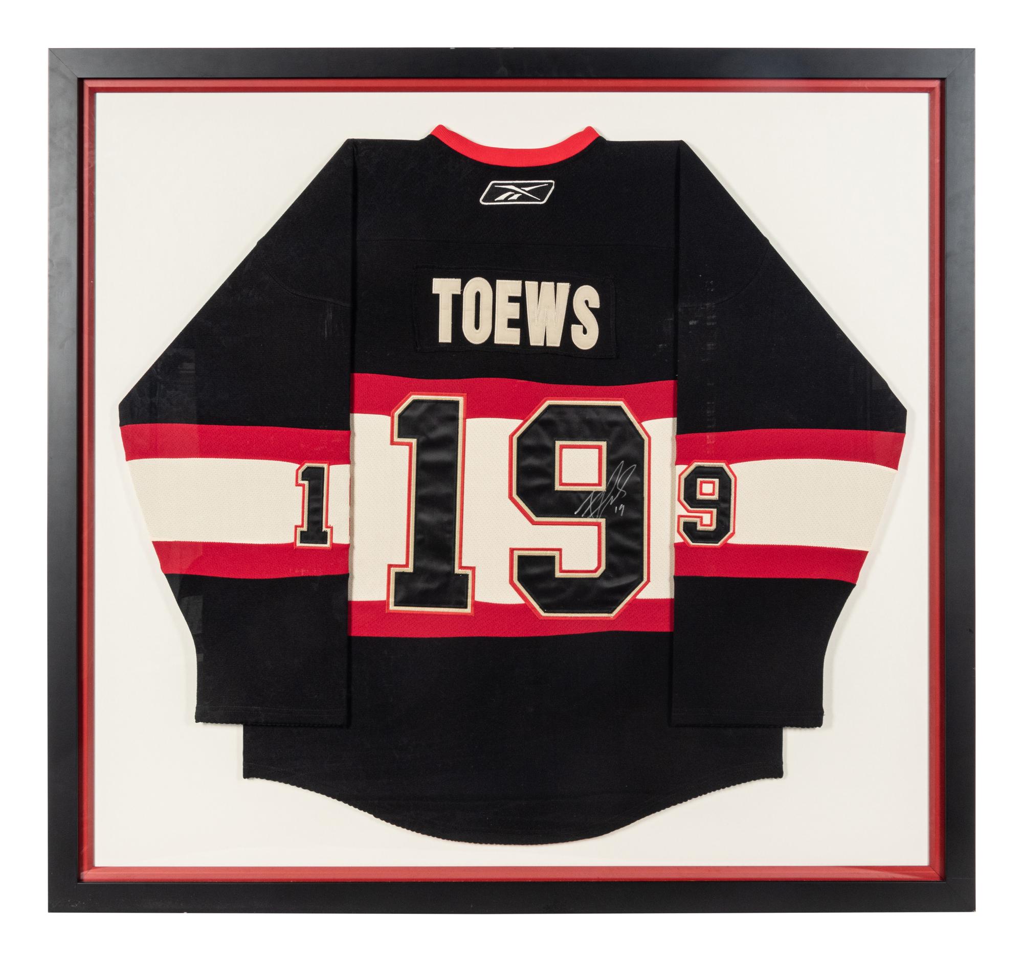 A Jonathan Toews Signed Autograph Chicago Blackhawks Hockey Jersey Display,