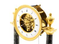 A Directoire Gilt Bronze and Marble Mantel Clock