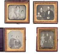 [EARLY PHOTOGRAPHY]. 20 sixth plate daguerreotypes of parents and children.
