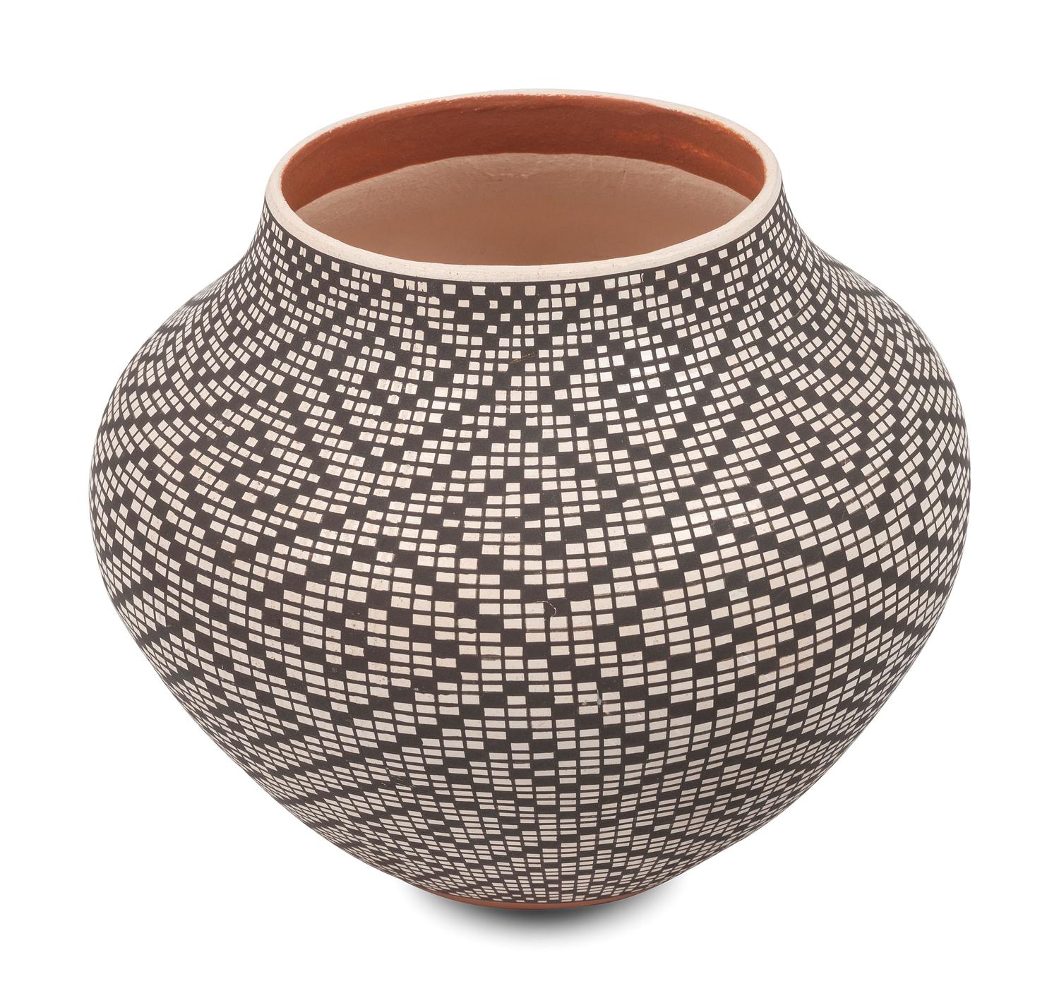 Polychrome Fine Line Pottery Jar