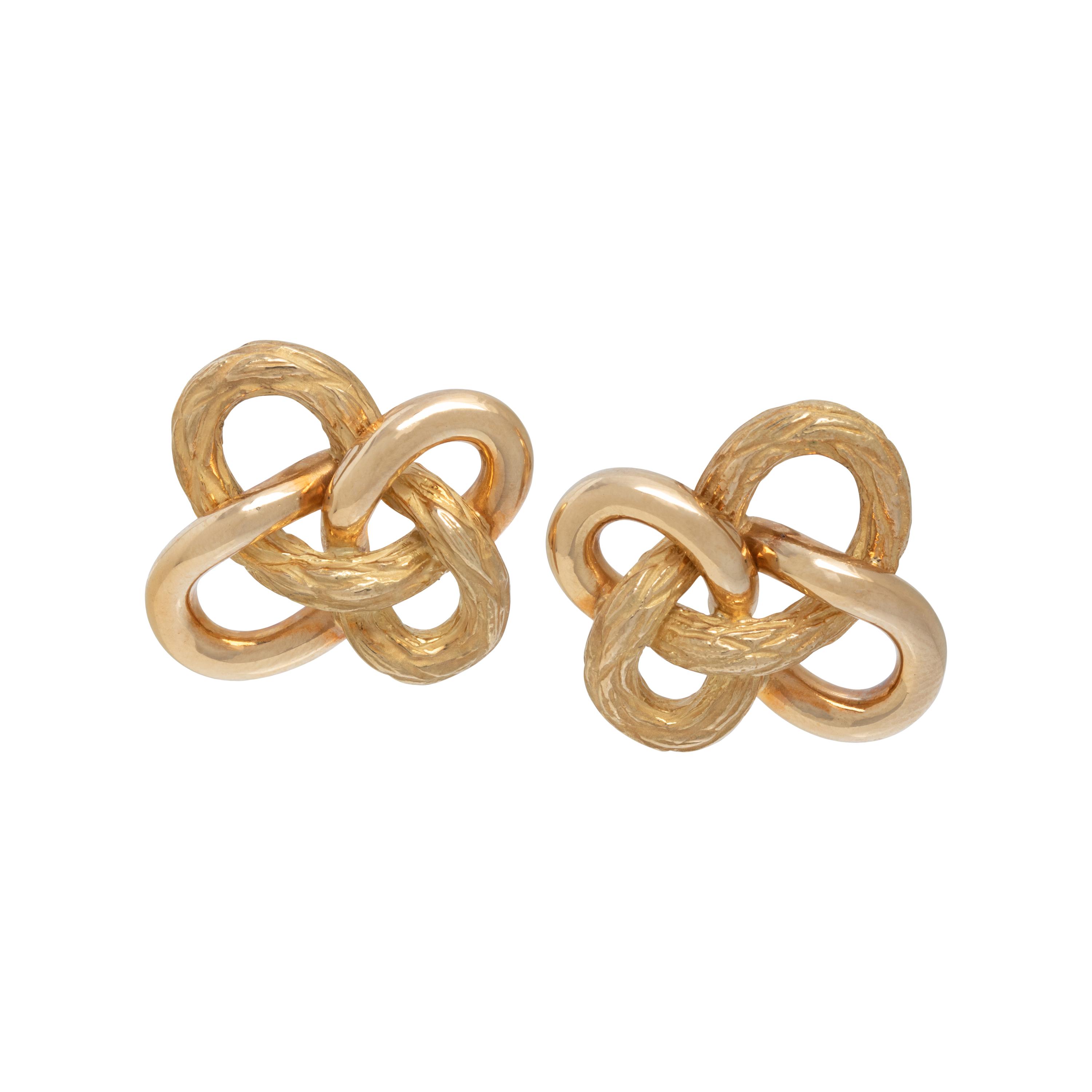 TIFFANY & CO., FRENCH, YELLOW GOLD EARCLIPS