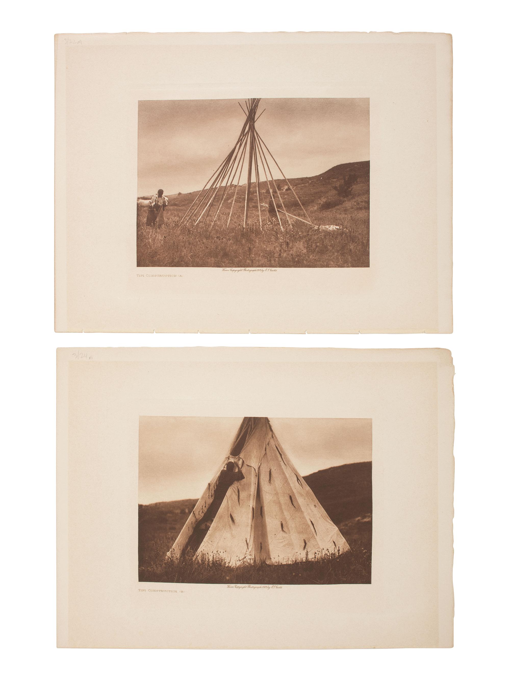 CURTIS, Edward (1868-1952), photographer. A group of 5 photogravures of Sioux subjects.