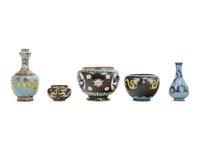 10 Chinese Cloisonné Enamel Vessels