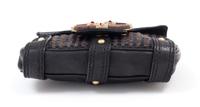 Valentino Brown Leather Woven Handbag, 1990-2000s 7.5" x 4.5" x 1"; Strap drop: 9.5"