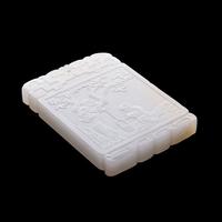 Three Chinese White Jade Plaques, 20th Century 近代 白玉牌三枚