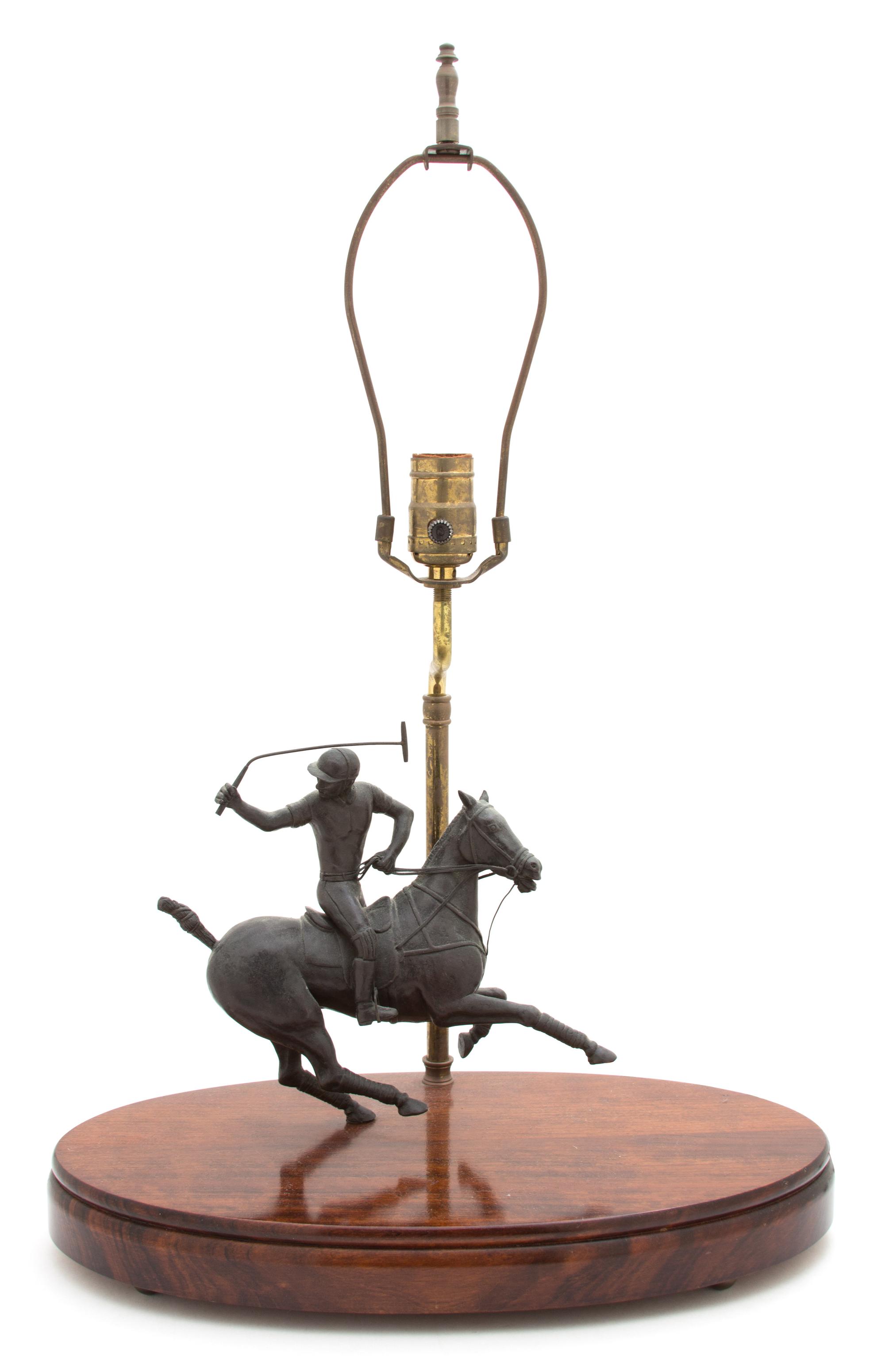 Two Decorative Equestrian Themed Table Lamps Height of tallest 24 inches. — 20TH CENTURY