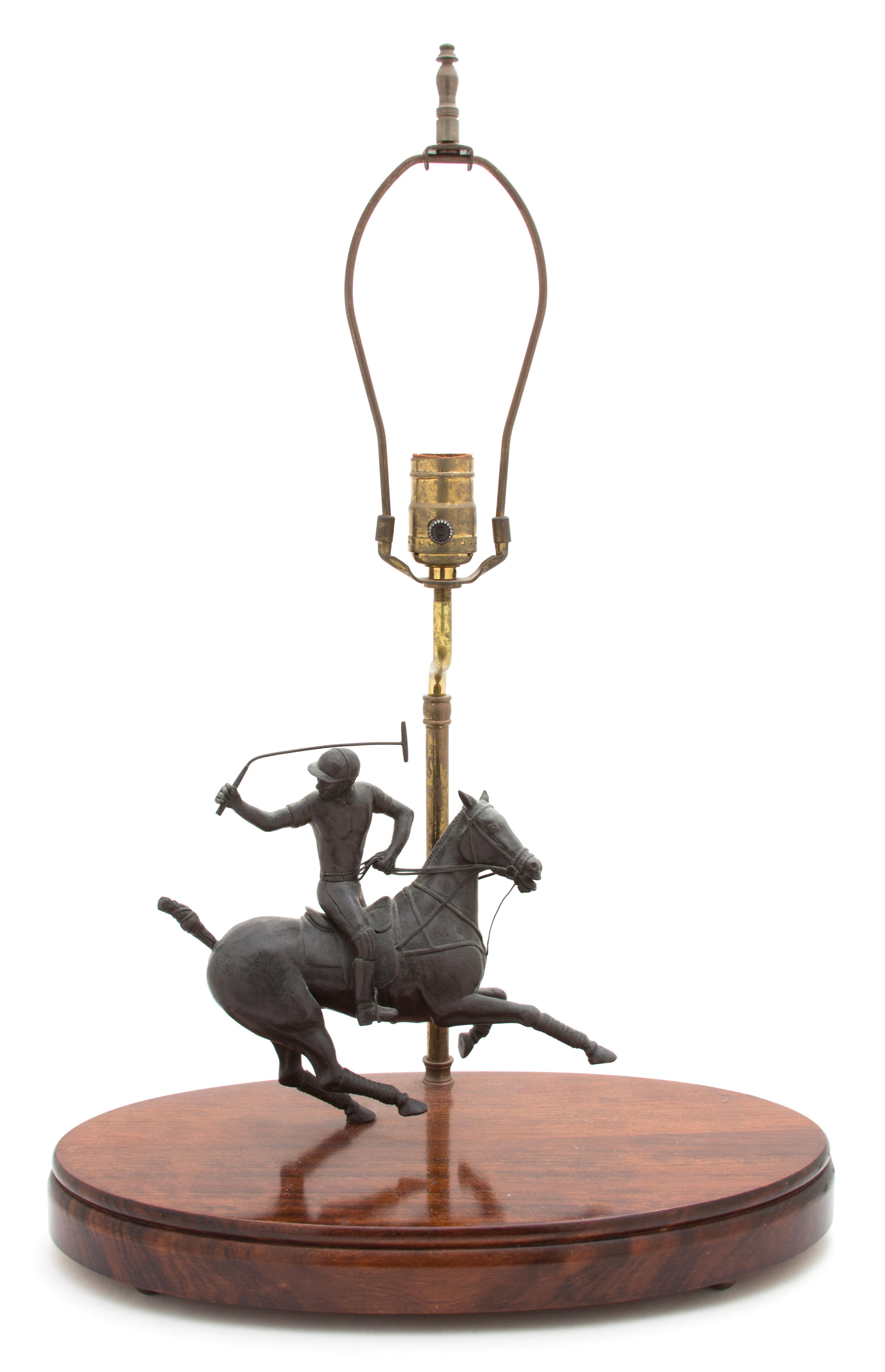 Two Decorative Equestrian Themed Table Lamps Height of tallest 24 inches. — 20TH CENTURY