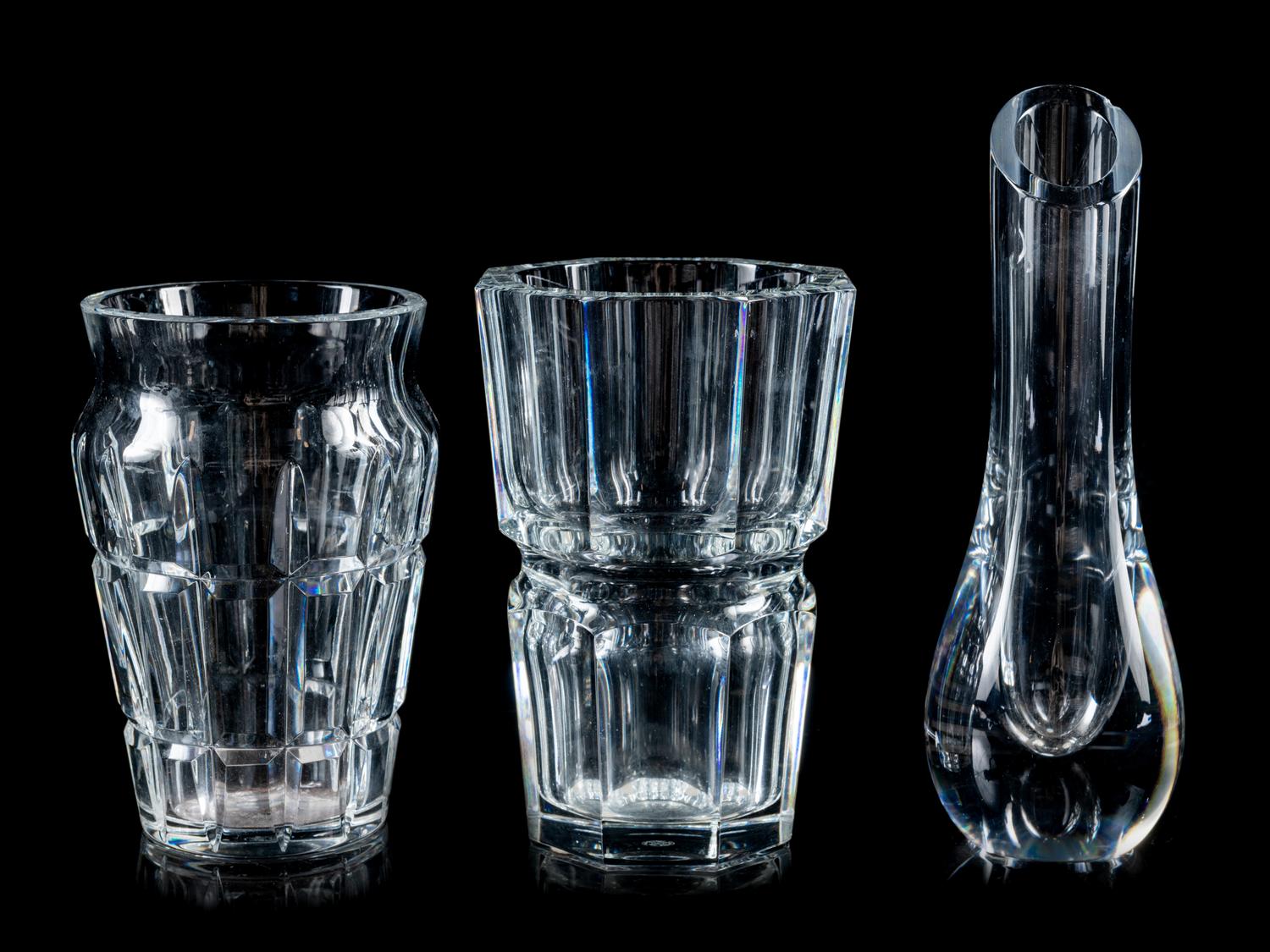 Three Baccarat Glass Vases — 20TH CENTURY