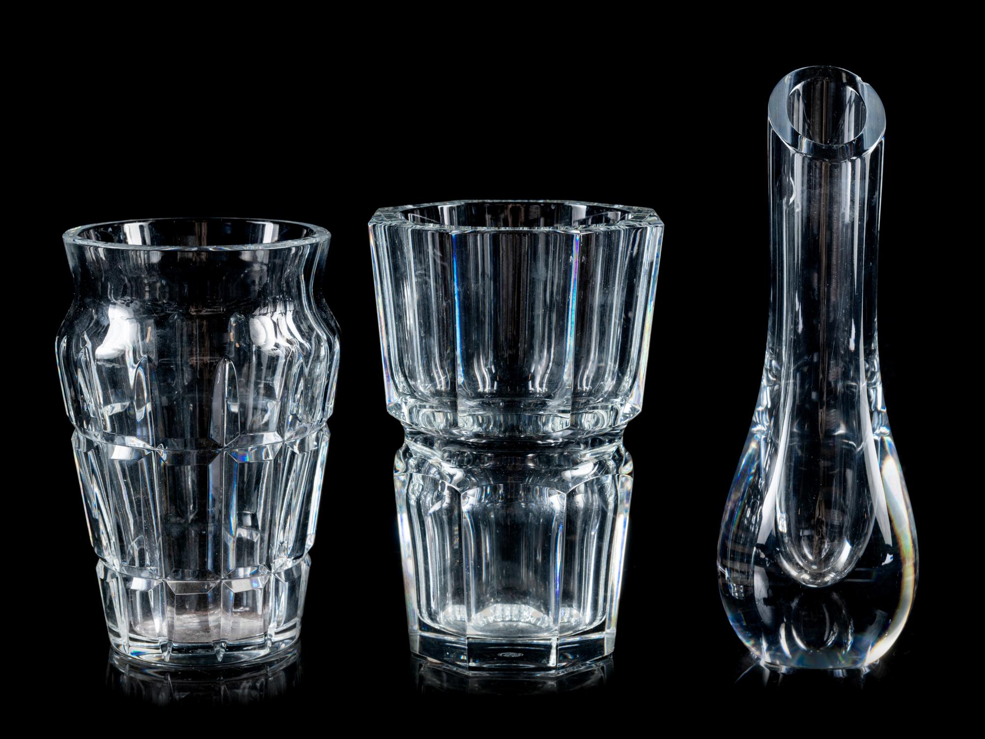 Three Baccarat Glass Vases — 20TH CENTURY
