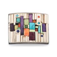 Southwestern-style Silver and Mosaic Inlay Belt Buckle