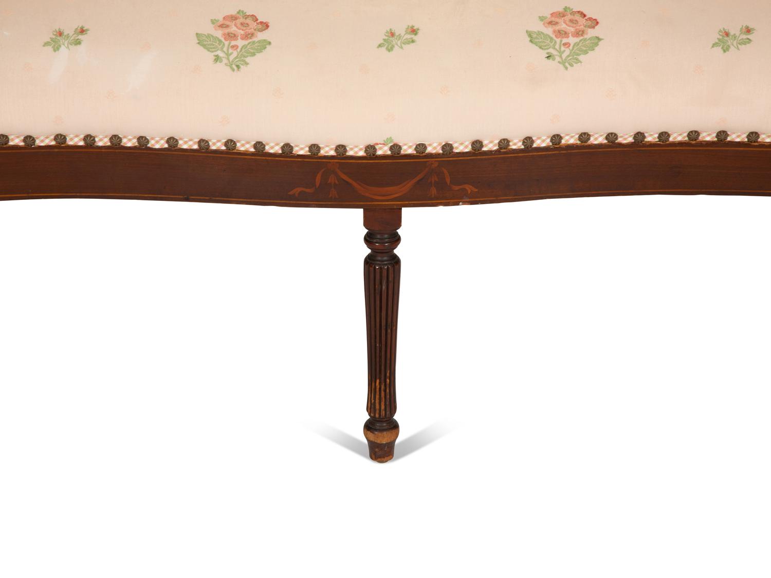 A Regency Style Inlaid Mahogany Settee