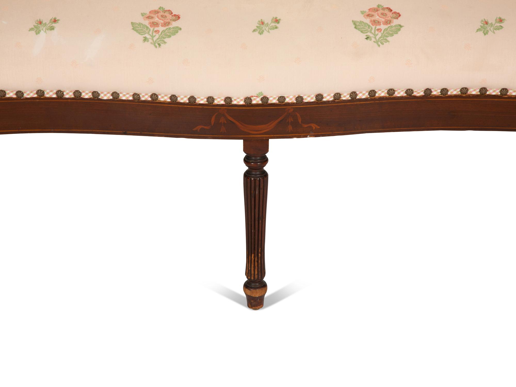 A Regency Style Inlaid Mahogany Settee