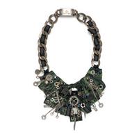 Prada, Embellished Grosgrain Bib Necklace