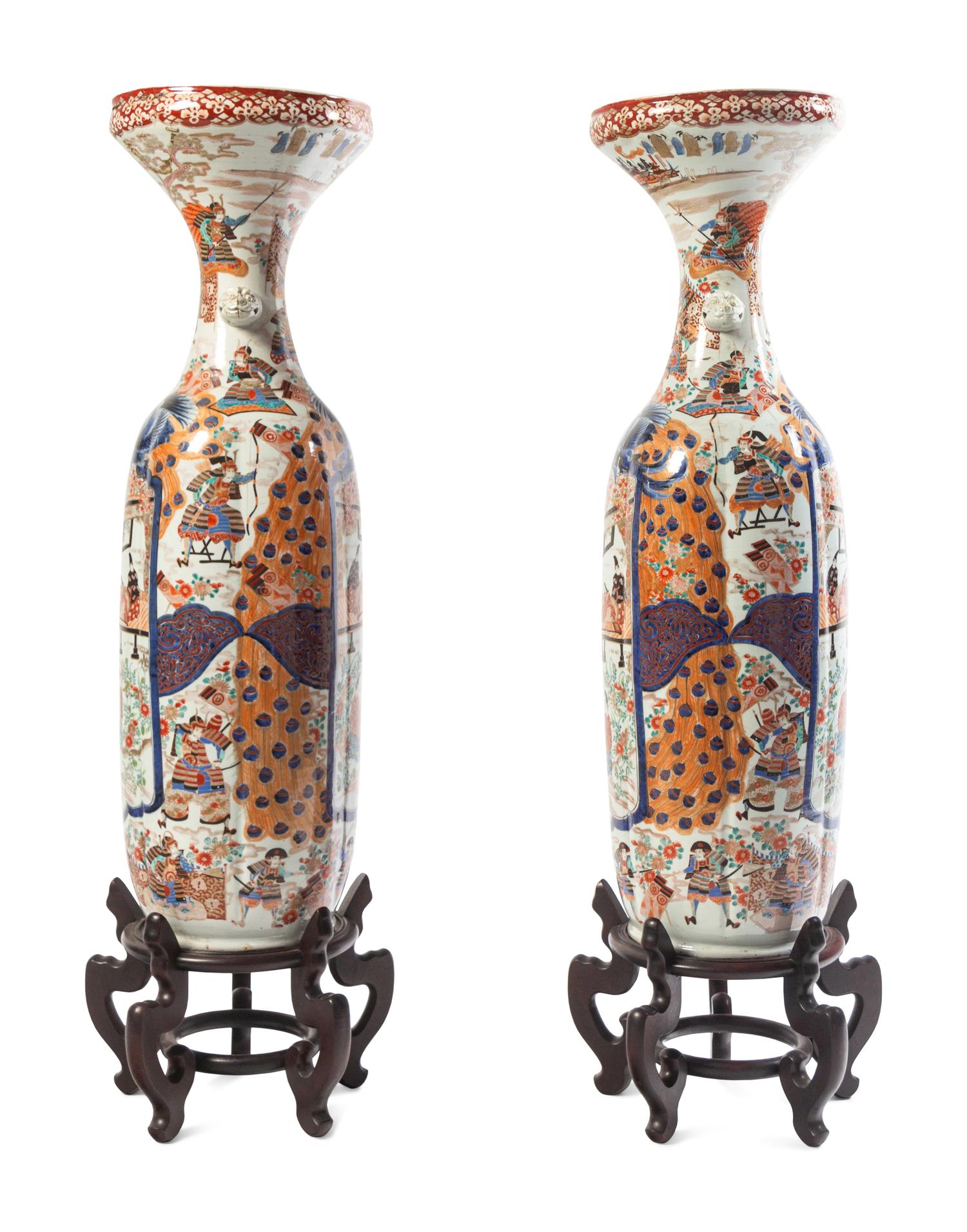 A Pair of Large Japanese Porcelain Vases