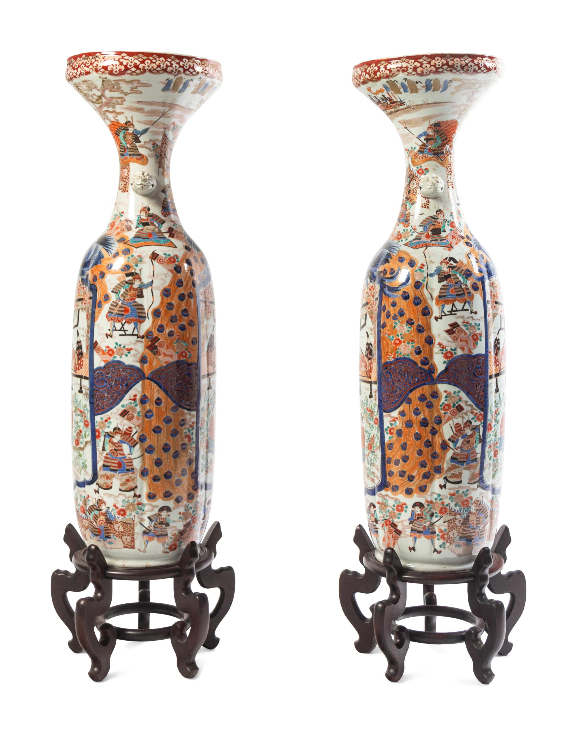A Pair of Large Japanese Porcelain Vases